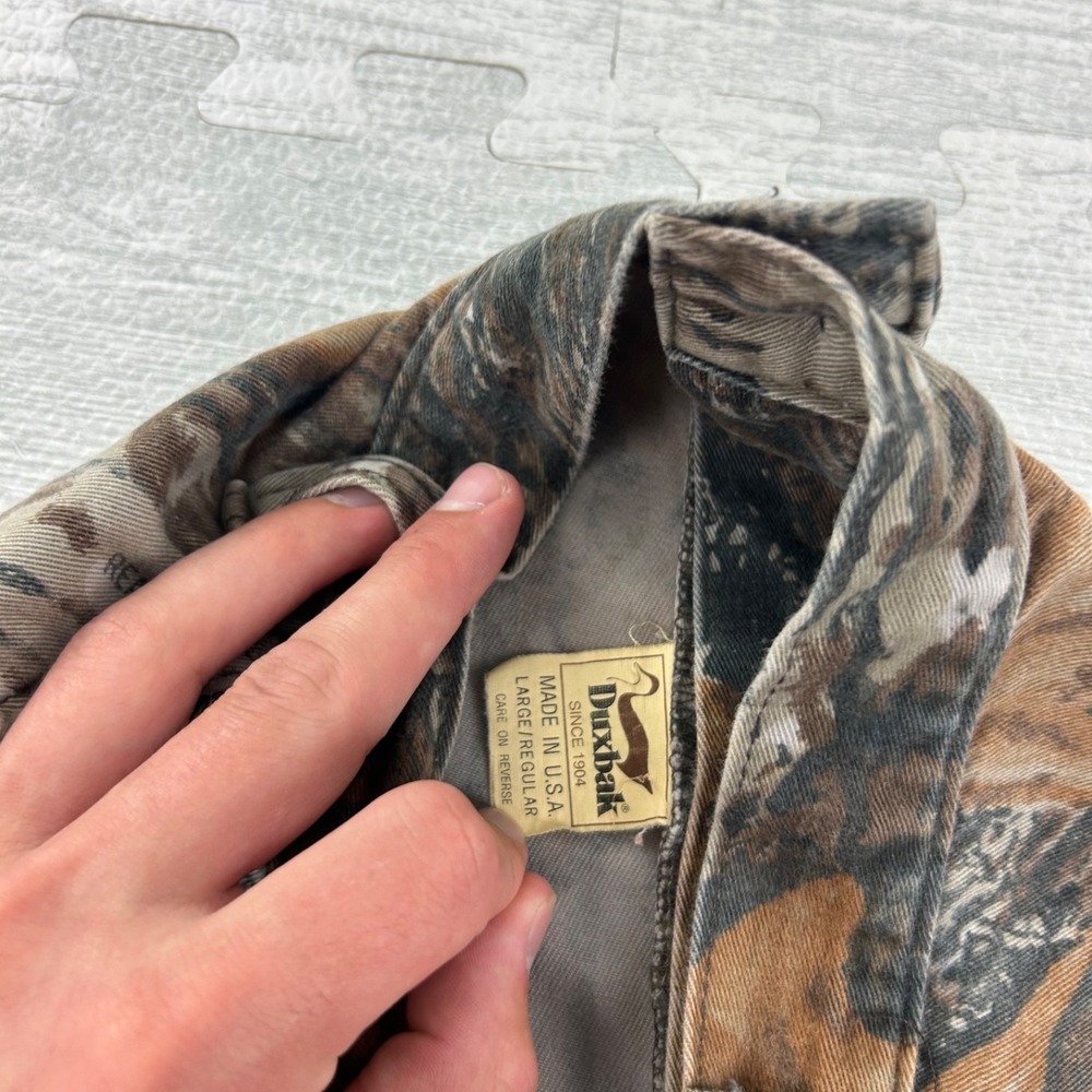 Vintage Duxbak Camo Real Tree Cargo Pants Size Large Brown Outdoor Baggy Grunge - Picture 3 of 8